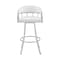 Armen Living Valerie 30" Swivel White Faux Leather and Silver Metal Bar Stool LCVLBASLWH30 - alternate 6